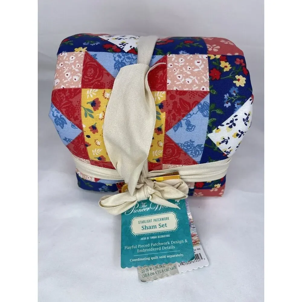 The Pioneer Woman Set Sham Starlight Patch Work 2 Pack Bundle Set New